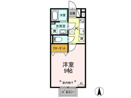 メゾン・ド・ボヌールA/B(1K/1階)の間取り写真