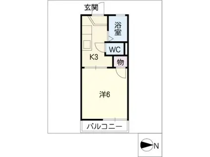 ALZATI II(1K/1階)の間取り写真