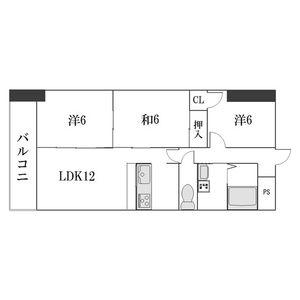 LONE STAR 茶屋ヶ坂(3LDK/2階)の間取り写真