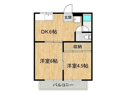 グリーンハイツ文京A棟(2DK/2階)の間取り写真