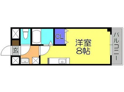 サンパティーク(1K/2階)の間取り写真