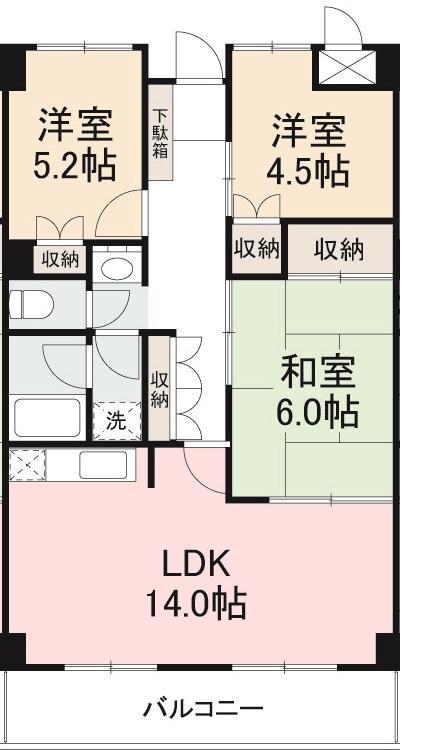 メゾンAKI(3LDK/2階)の間取り写真