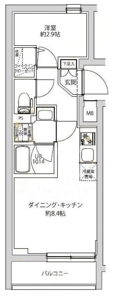 SPコート千川(1DK/2階)の間取り写真