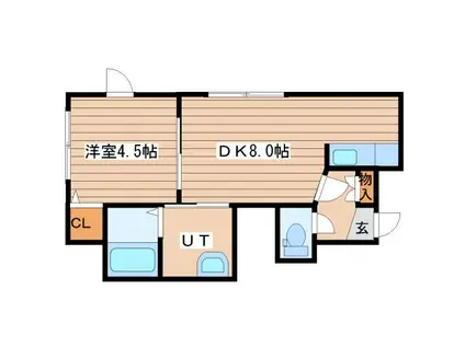 アメニティ(1DK/3階)の間取り写真