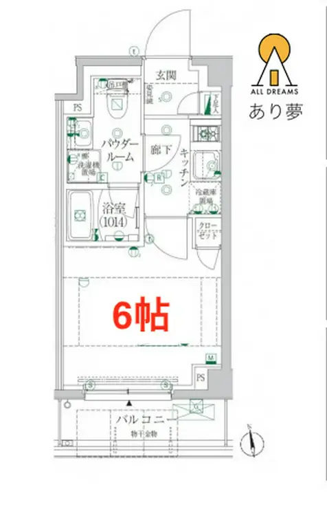 クレイシア横浜ヴェール 1階階 間取り