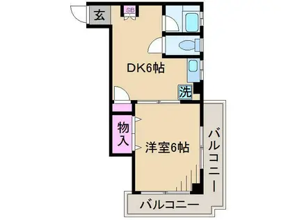 第二ホシノコーポ(1DK/4階)の間取り写真