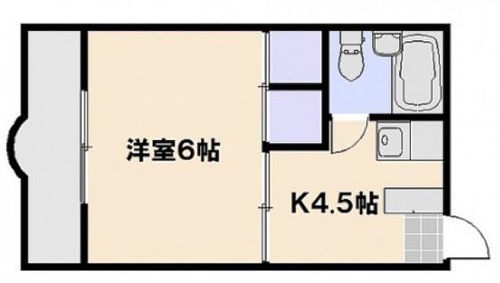 コーポラス千同(1K/3階)の間取り写真