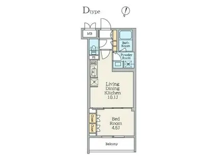 クレストコート池上六丁目(1LDK/1階)の間取り写真