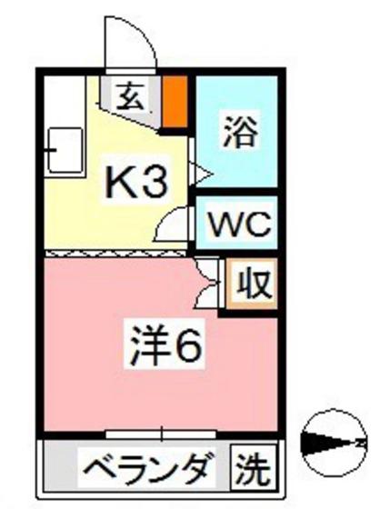 エクセレントハイム95(1K/1階)の間取り写真