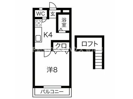 サンハイツサノックスA棟(1K/2階)の間取り写真