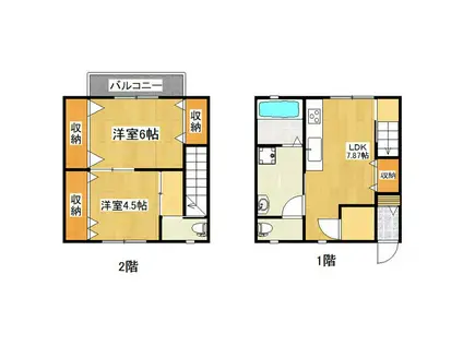 MOROIIII(2DK/1階)の間取り写真