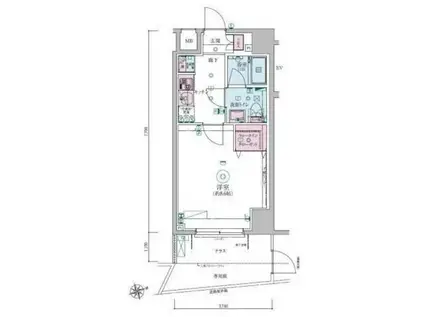 リヴシティ大森西(1K/1階)の間取り写真