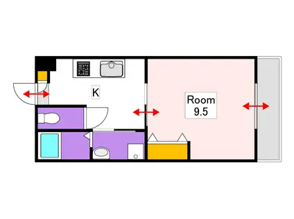 アーバンテラス春日町(1K/7階)の間取り写真