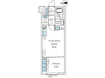 STANDZ柿の木坂(1LDK/2階)の間取り写真