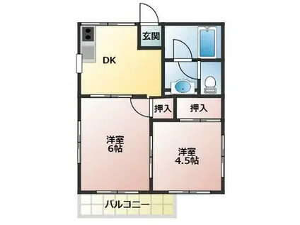 サンシャイン(2DK/1階)の間取り写真