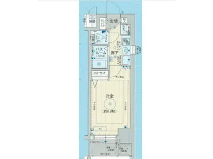 エステムコート神戸ハーバーランド前IVベイライト(1K/11階)の間取り写真