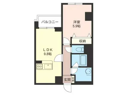 ジャンダルム(1LDK/4階)の間取り写真