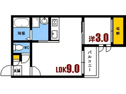 REGALEST 府中(1LDK/2階)の間取り写真