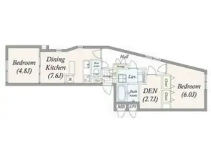 GRAN PASEO 池尻大橋(2SDK/2階)の間取り写真