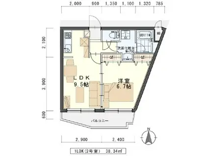 フローレンス(1LDK/2階)の間取り写真