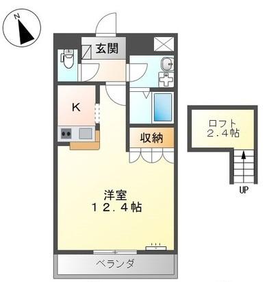 フリージア(1K/2階)の間取り写真