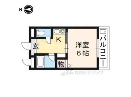 COZYハイツⅡ(1K/2階)の間取り写真