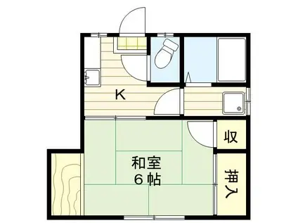 田中アパート(1K/2階)の間取り写真