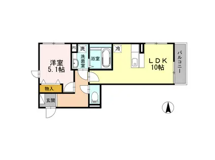 レユシール(1LDK/3階)の間取り写真
