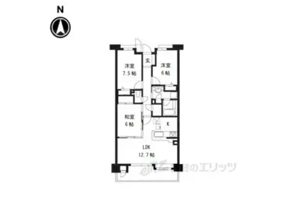 パデシオン宇治小倉(3LDK/6階)の間取り写真