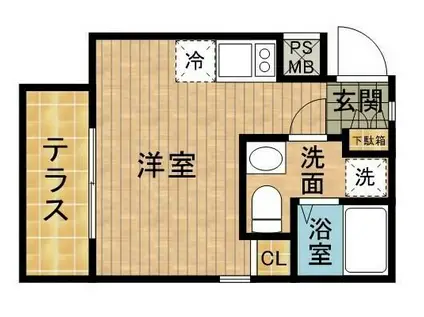 レイアス氷川町(ワンルーム/1階)の間取り写真