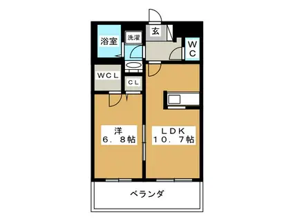 エルヴェ松江(1LDK/2階)の間取り写真