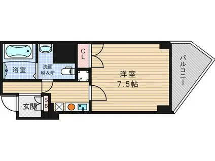 オリザ 肥後橋(1K/6階)の間取り写真