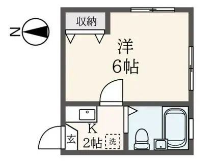 メゾン浜田山(1K/1階)の間取り写真