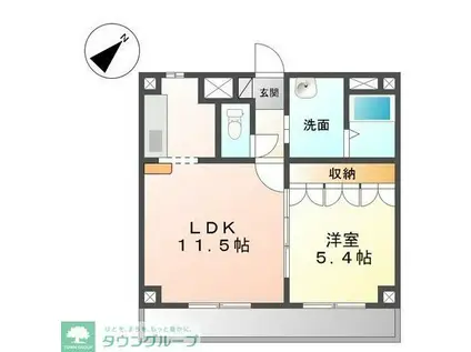 ピアリープレイス ヒサ(1LDK/4階)の間取り写真