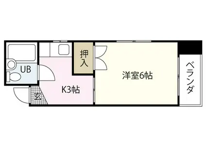 YYビル宝町(1K/3階)の間取り写真