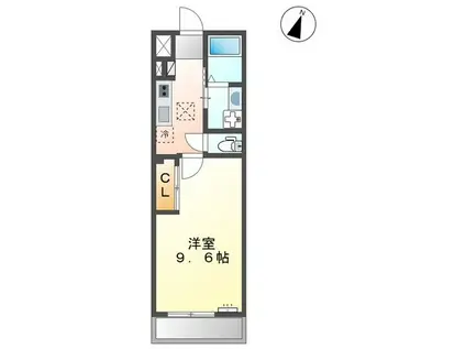 ヴィラソレイユA(1K/1階)の間取り写真