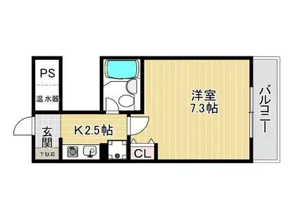 アスライフ湊川公園(1K/9階)の間取り写真