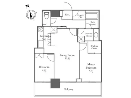 リエトコートアルクスタワー(2LDK/17階)の間取り写真