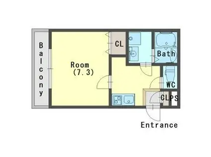 ジーメゾン八千代(1K/2階)の間取り写真