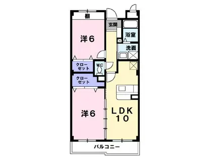 カーサ・プラシード I(2LDK/2階)の間取り写真