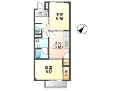 SURPLUS TWO NIMURA(2DK/1階)の間取り写真