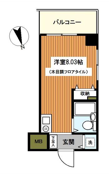 ザ・グラン天王町(ワンルーム/2階)の間取り写真