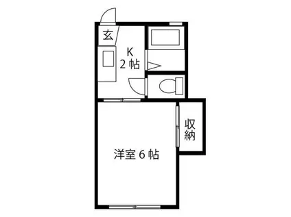 メゾンフォンテーヌ B棟(1K/1階)の間取り写真