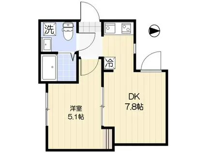 グロリア小岩(1DK/1階)の間取り写真