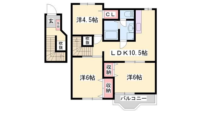 ルーラルタウンA(3LDK/2階)の間取り写真