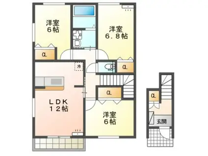 アイリス柳原A(3LDK/1階)の間取り写真