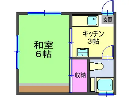 ハイツ伊東(1K/1階)の間取り写真