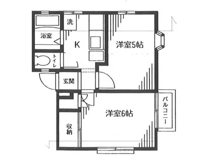 エイト駒沢(2K/2階)の間取り写真