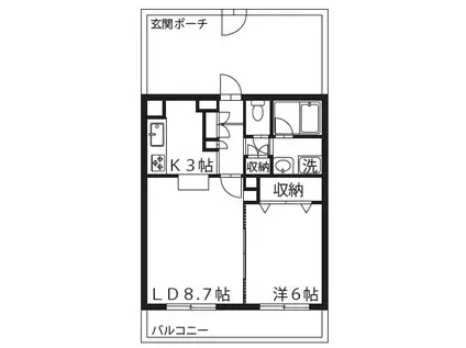 コートエレガンス-G(1LDK/4階)の間取り写真