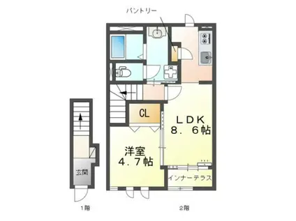 SUN RESIDENCE サンレジデンス(1LDK/1階)の間取り写真